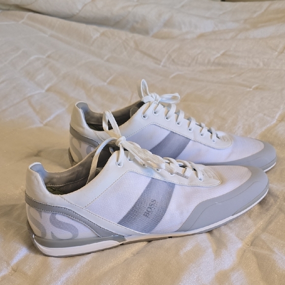 Boss White and Gray Retro Sneakers - Picture 1 of 11